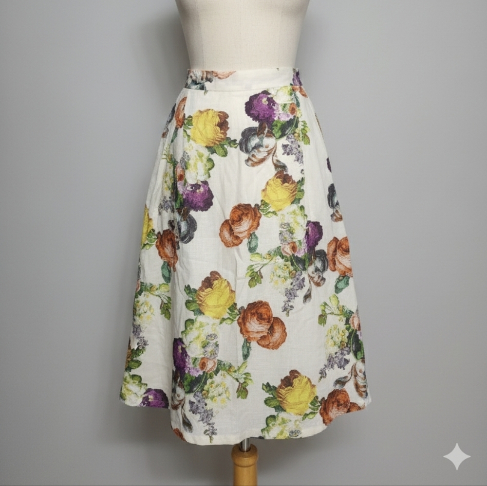 New Esley Floral Midi Skirt‎ - Multicolor Womans Medium